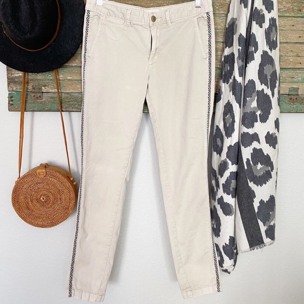 Anthropologie Chino Relaxed Stripe Pant size 26 mid rise